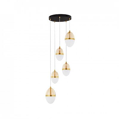 Pendant lamp Nova Luce Egna 5 gold / amber 58W 3540lm IP20 830