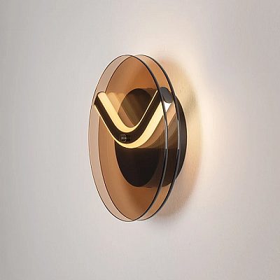 Wall light Nova Luce Halley black / amber 7W 193lm IP20 TRIAC 830