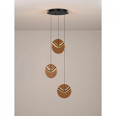 Pendant lamp Nova Luce Halley black / amber 21W 579lm IP20 TRIAC 830