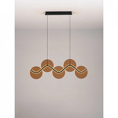 Pendant lamp Nova Luce Halley black / amber 32W 965lm IP20 TRIAC 830