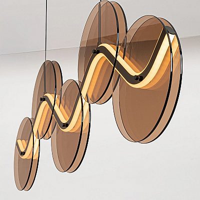 Pendant lamp Nova Luce Halley black / amber 32W 965lm IP20 TRIAC 830
