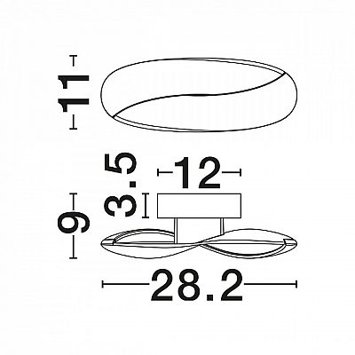 Wall light Nova Luce Infinity white 230V 6W 535lm IP20 830