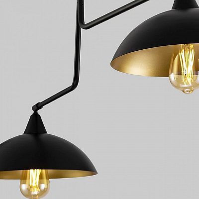 Pendant lamp Nova Luce Mirba 2 black / golden 230V E27 IP20
