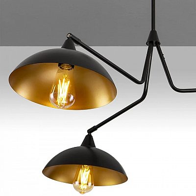 Pendant lamp Nova Luce Mirba 3 black / golden 230V E27 IP20
