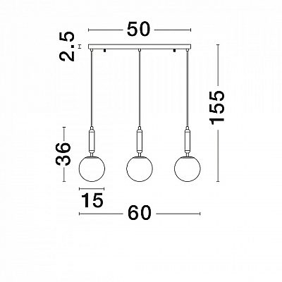 Pendant lamp Nova Luce Monet 3 white / golden 230V 12W E27 IP20