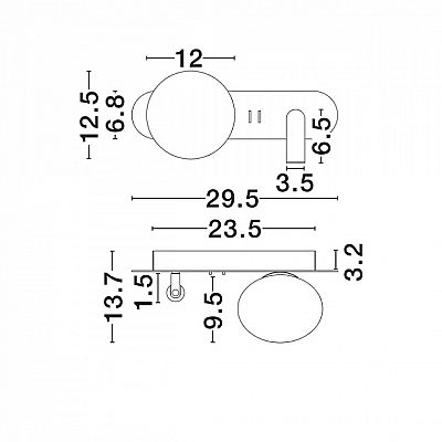 Wall light Nova Luce Noble 8 W + G9 black / golden 230V 8W 182lm IP20 830