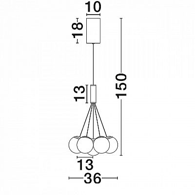 Pendant lamp Nova Luce Nuvole white / black 230V 49W 2240lm E27 IP20 TRIAC