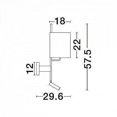 Wall light Nova Luce Yama 12 W + E27 black 230V 15W 210lm IP20 830