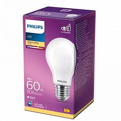 LED-lamppu PHILIPS Classic A60 230V 7W 806lm E27 360° 827