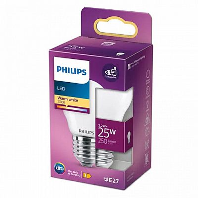 LED bulb PHILIPS Classic P45 230V 2,2W 250lm E27 IP20 2700K warm white