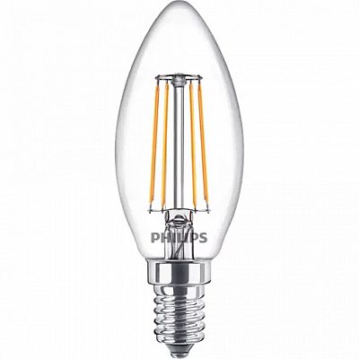 LED-lamppu PHILIPS Filament B35 230V 4,3W 470lm E14 360° 2700K lämmin valkoinen