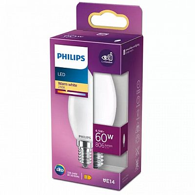 LED-lamppu PHILIPS LED Classic 230V 6,5W 806lm E14 360° 2700K lämmin valkoinen