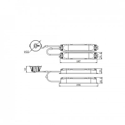 Emergency light Prolumen 3W 3h AT DALI black 230V 3.5W 450lm IP20 750