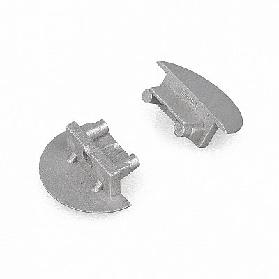 End cap TOPMET BEGTIN12 with hole silver