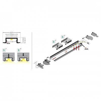 Aluminium profile TOPMET Begtin12 J/S 2m gray