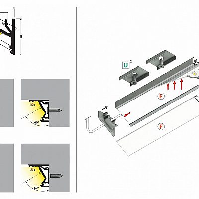 Aluminium profile TOPMET CORNER12 2m aluminum