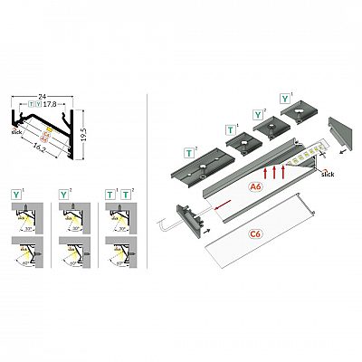 Алюминиевый профиль TOPMET CORNER16.v2 AC-6/ белый