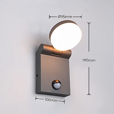 Facade luminaire Trio Lighting Adour anthracite 7,5W 750lm IP44 2300K, 3000K, 4000K 3CCT