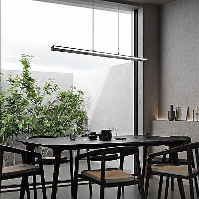 Rippvalgusti Trio Lighting Graham must 41,5W 4280lm CRI80 IP20 2300K, 3000K, 4000K 3CCT
