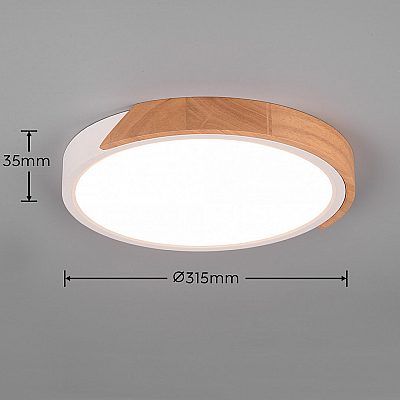 Plafondi Trio Lighting Jano valkoinen 20W 2400lm IP20 switch dimmer 3000K lämmin valkoinen