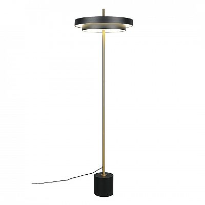Floor lamp Trio Lighting Keaton black / golden 21W 2400lm CRI80 IP20 switch dimmer 2300K, 3000K, 4000K 3CCT