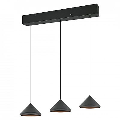 Pendant lamp Trio Lighting Laguna 3 black 15W 1500lm CRI80 IP20 Dip Switch 2300K, 3000K, 4000K 3CCT