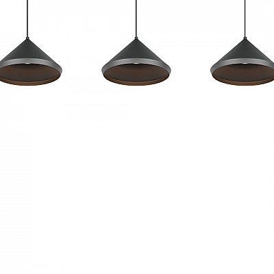 Pendant lamp Trio Lighting Laguna 3 black 15W 1500lm CRI80 IP20 Dip Switch 2300K, 3000K, 4000K 3CCT