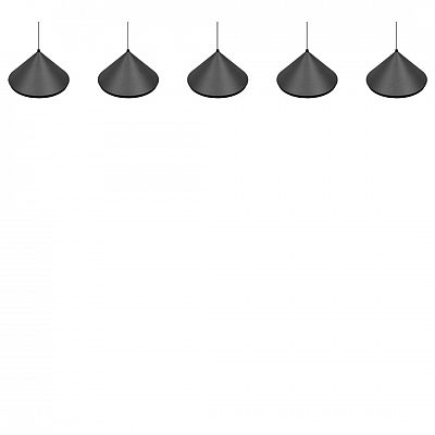 Pendant lamp Trio Lighting Laguna 5 black 25W 25000lm CRI80 IP20 Dip Switch 2300K, 3000K, 4000K 3CCT