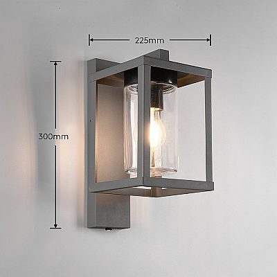 Facade luminaire Trio Lighting Lunga anthracite 550lm CRI80 E27 90° IP44