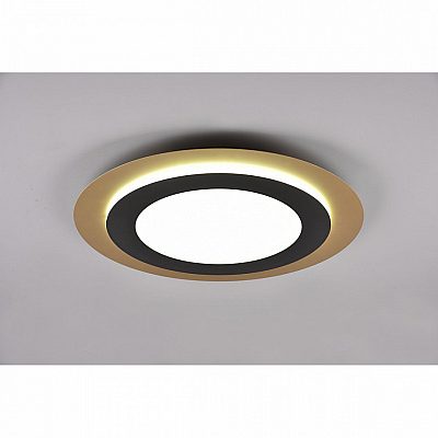 Plafondi Trio Lighting Morgan musta / kultainen 42W 5600lm IP20 DIMMABLE 2700K-6500K