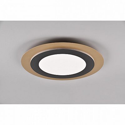 Plafondi Trio Lighting Morgan musta / kultainen 42W 5600lm IP20 DIMMABLE 2700K-6500K