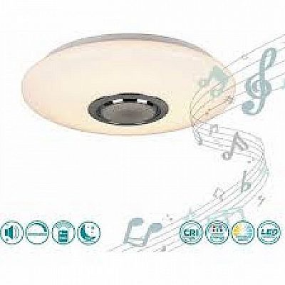 Dome light Trio Lighting Musica Bluetooth kõlariga white 15,5W 1700lm CRI80 IP20 DIMMABLE 3000K-6000K