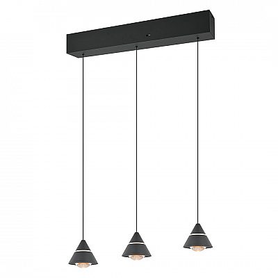 Rippvalgusti Trio Lighting Romeo 3 must 230V 21W 2100lm CRI80 IP20 2300K, 3000K, 4000K 3CCT