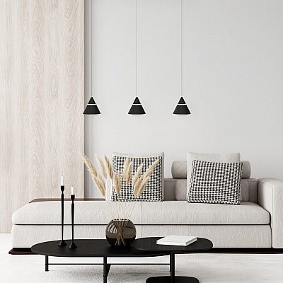 Pendant lamp Trio Lighting Romeo 3 black 230V 21W 2100lm CRI80 IP20 2300K, 3000K, 4000K 3CCT