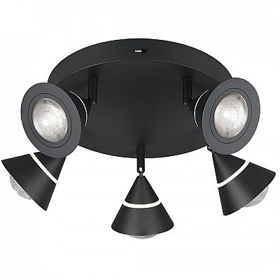 Laevalgusti Trio Lighting Romeo 5 must 230V 35W 3500lm CRI80 GU10 IP20 Dip Switch 2300K, 3000K, 4000K 3CCT