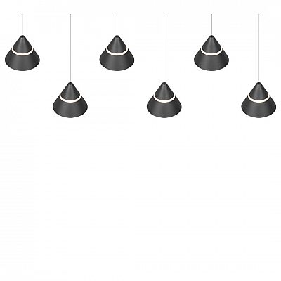Pendant lamp Trio Lighting Romeo 6 black 230V 42W 4200lm CRI80 IP20 2300K, 3000K, 4000K 3CCT