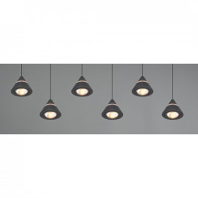 Pendant lamp Trio Lighting Romeo 6 black 230V 42W 4200lm CRI80 IP20 2300K, 3000K, 4000K 3CCT