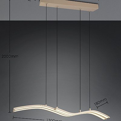 Rippvalgusti Maytoni Curve kuldne 15W 980lm 120° IP20 2600 K, 3500 K