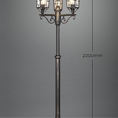 Bollard light Trio Lighting Volturno 3 antique bronze E27 IP44